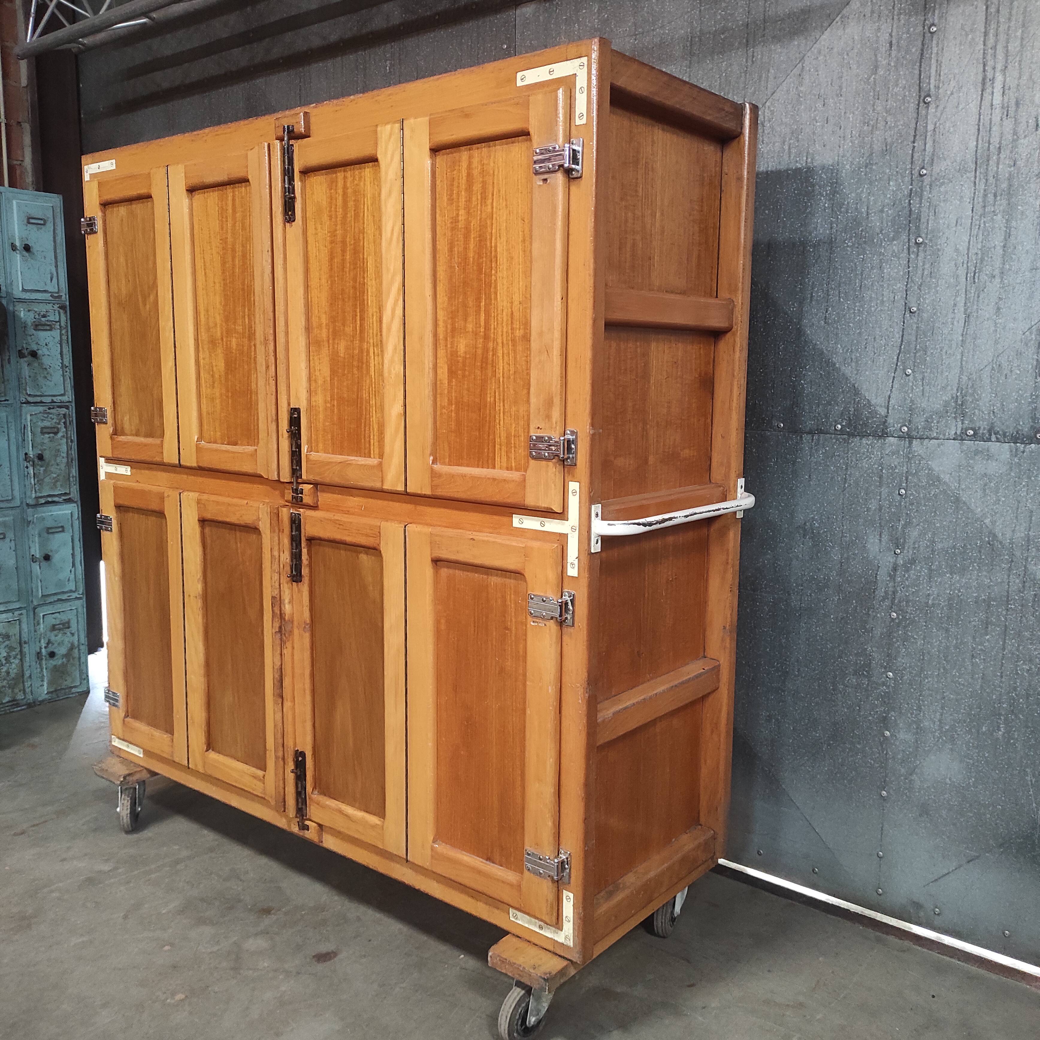 Vintage Bakery Dough Proofing Cabinet | Authentic Wooden Storage