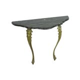 French Marble Console Ornate Brass Legs Baroque Style