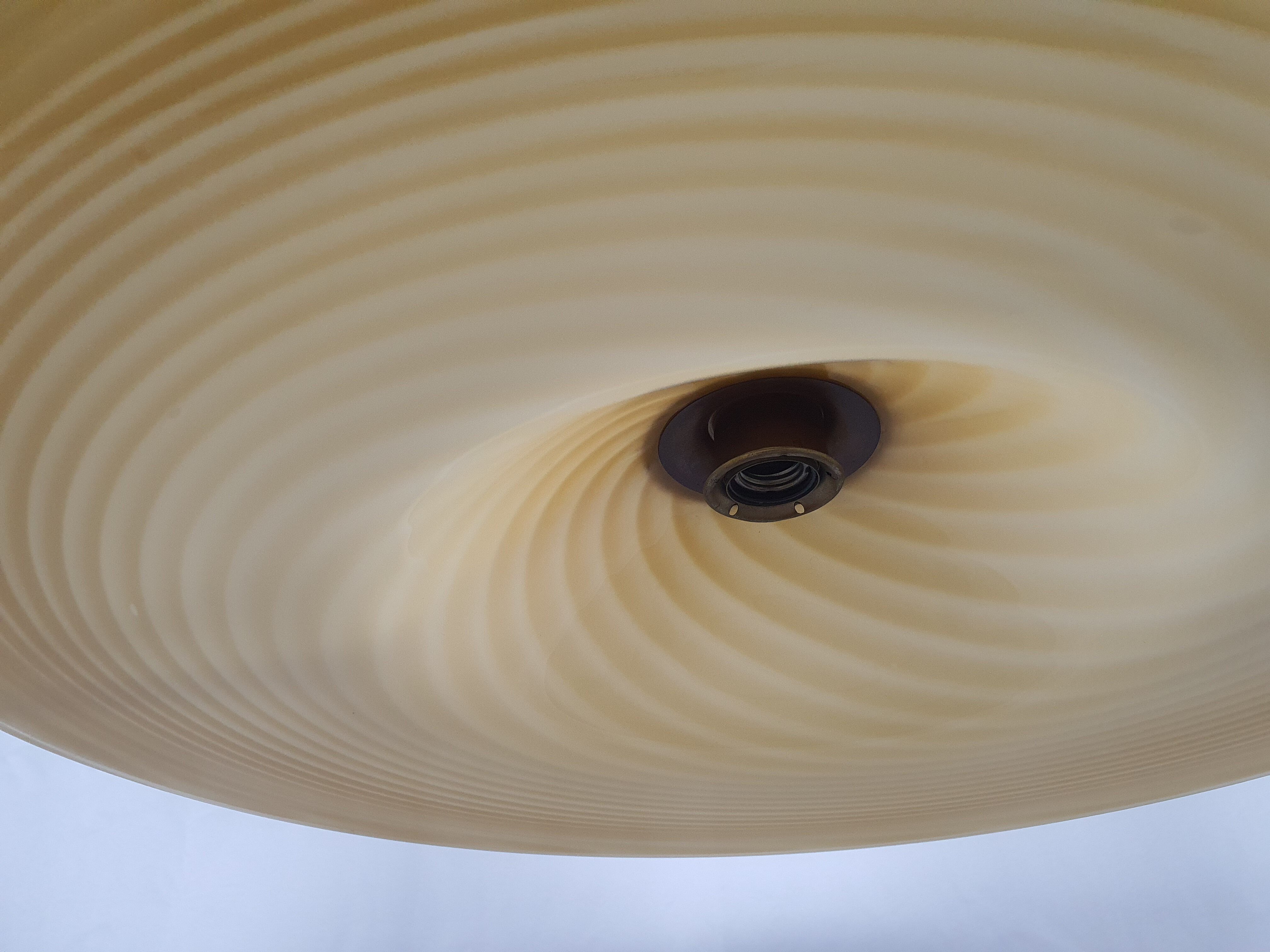 Lustre en verre de Murano et laiton avec double support