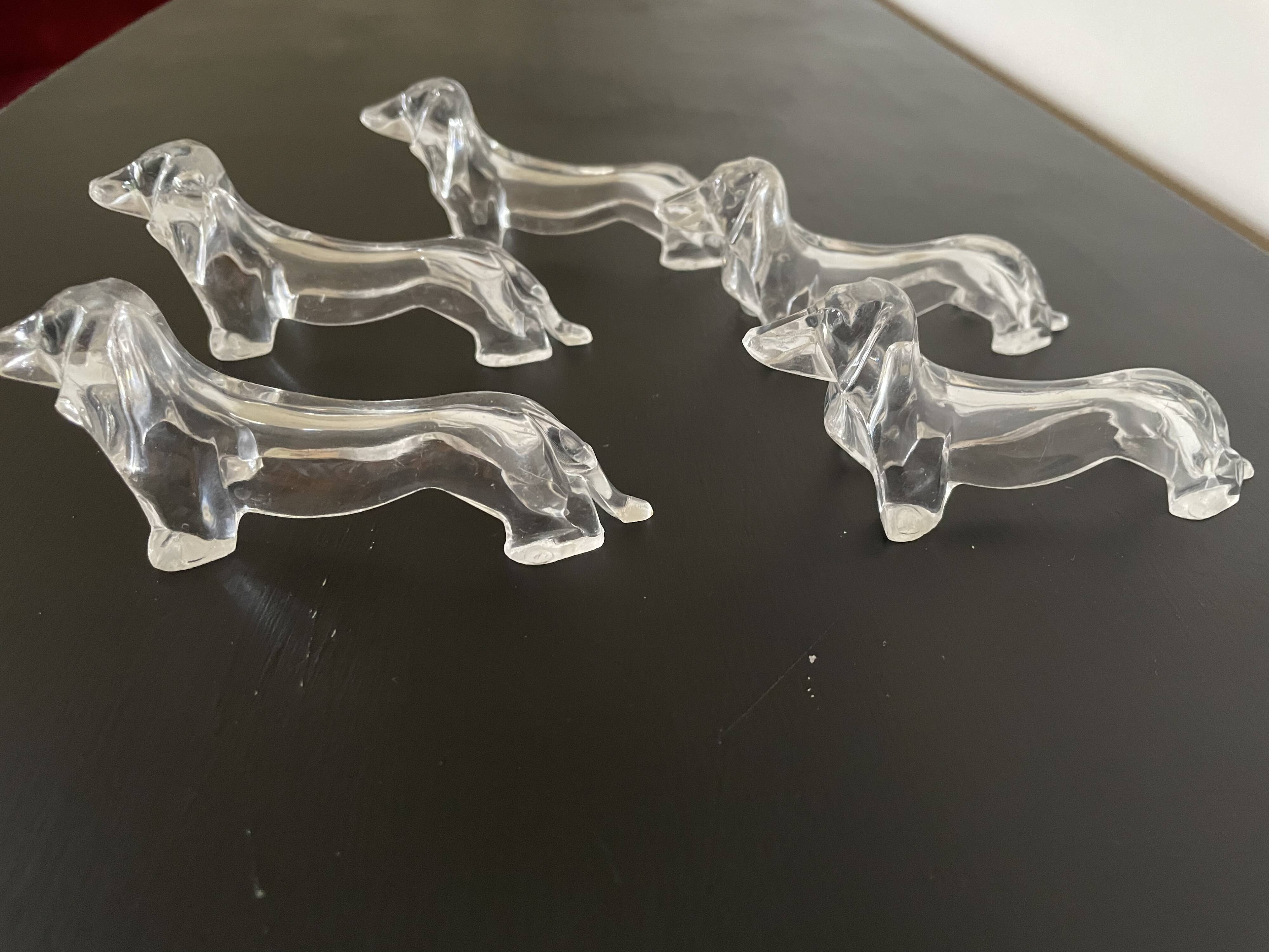 Transparent dachshund knife holder