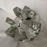 Bougeoir en verre lourd, chauffe-assiette