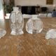 Pair of antique frosted crystal perfume bottles – Signed Charet