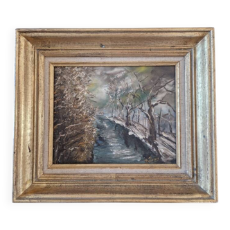 Lucien Delarue (1925-2011) - Oil on canvas - Path in Sologne