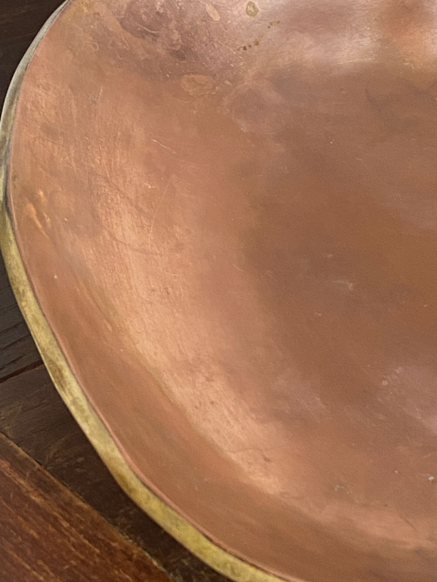 Brass and copper apple catchall
