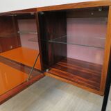 Small rosewood bar lounge sideboard with compass legs