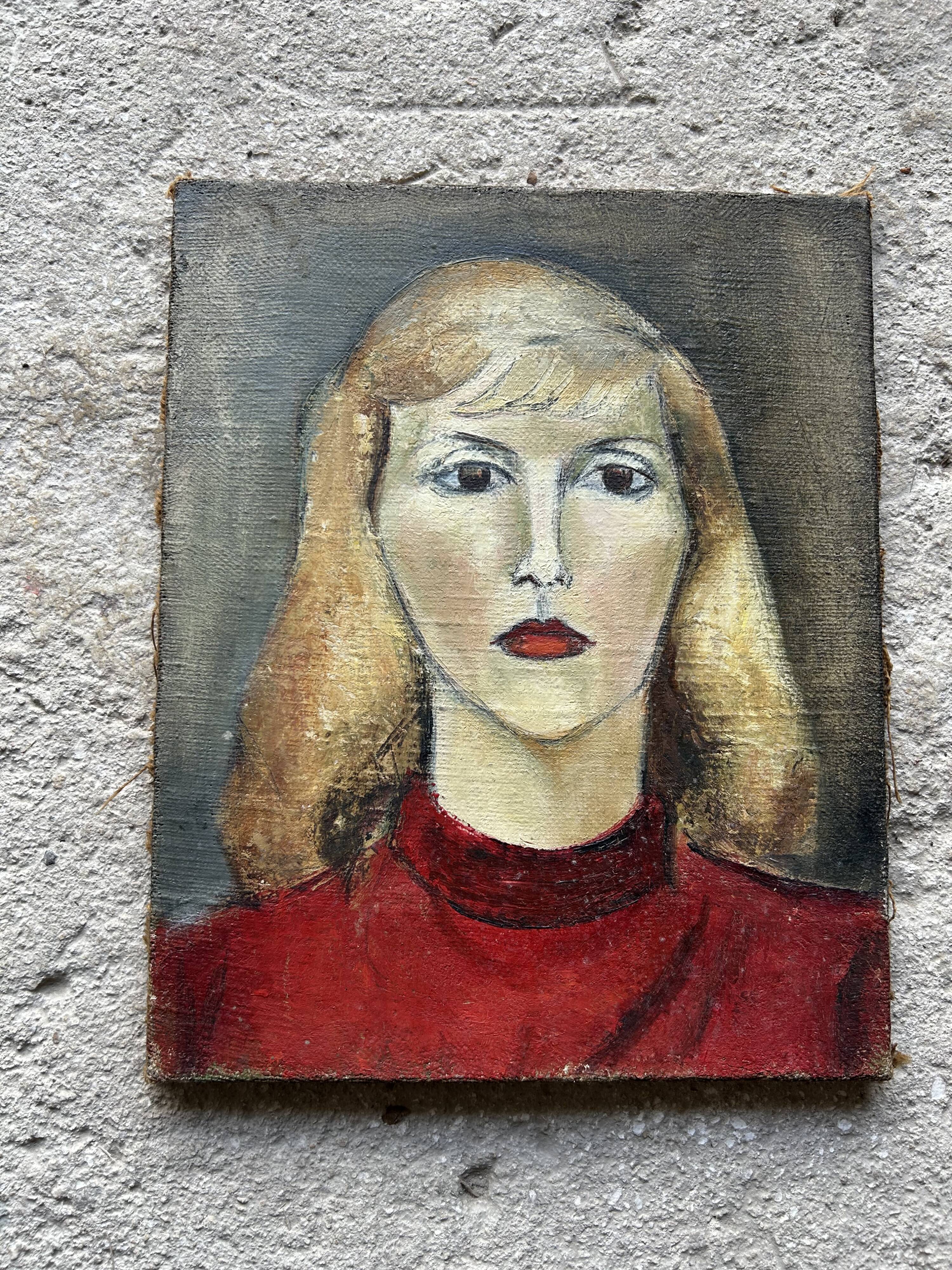 Portrait sur toile ancien, Tissier