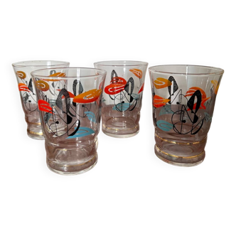 Screen printed glasses from the 1950s