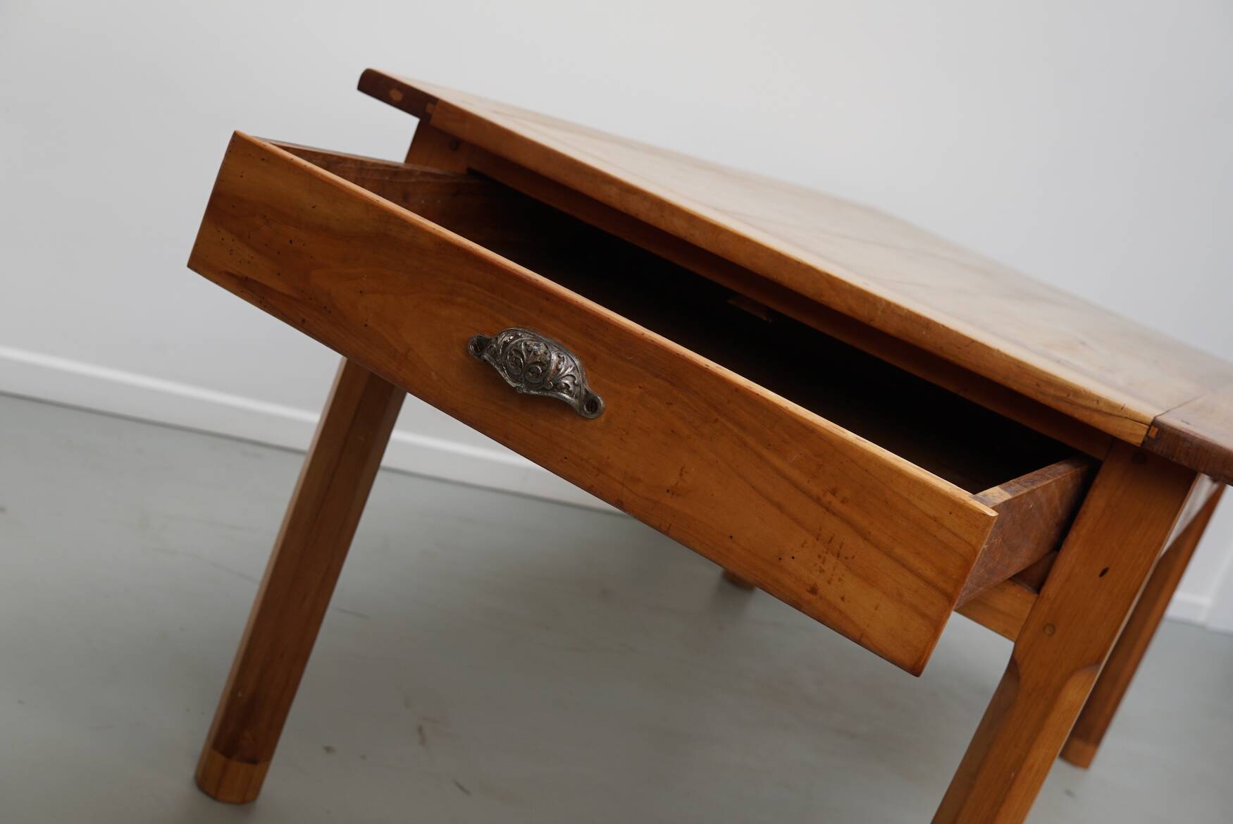 Antique Cherry French Farmhouse Dining Table, 19th Century