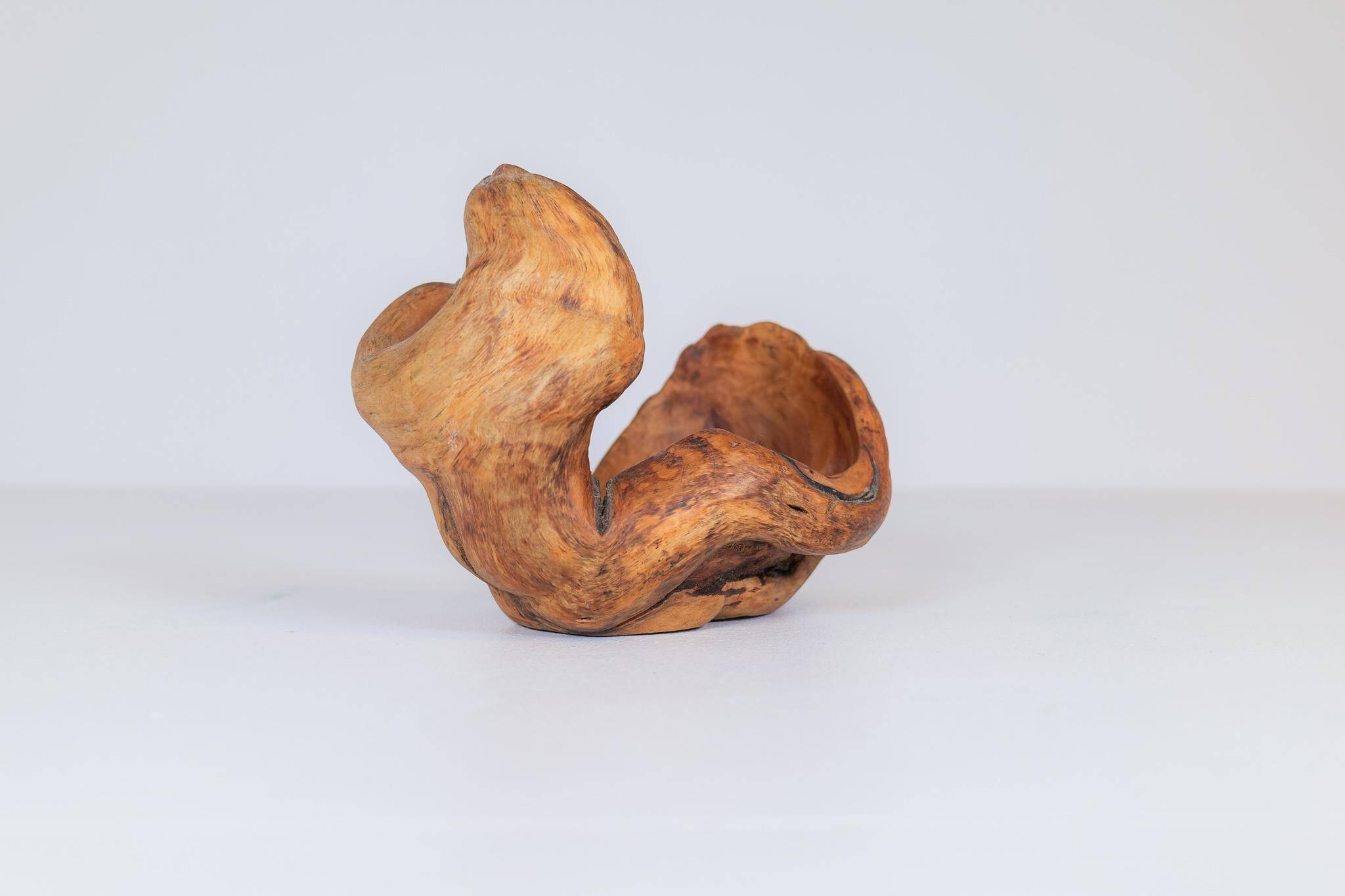 Organic birch wood bowl of Swedish folk art, from the 1960s.