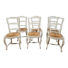 Série de 6 chaises Louis XV provençal en bois laqué vers 1900