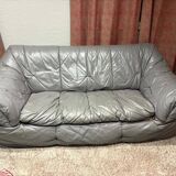 3-seater sofa line roset sloop range grey leather