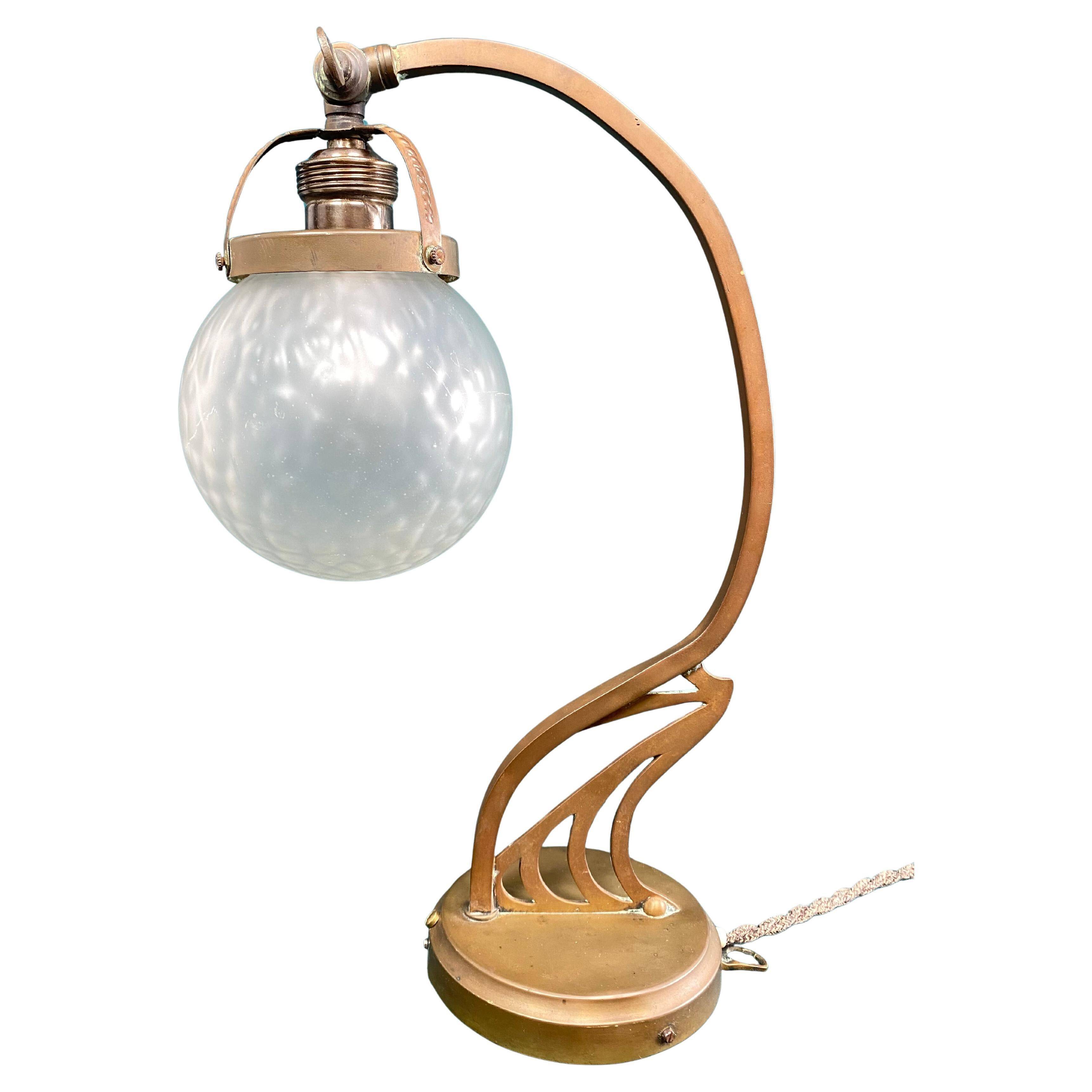 Brass table lamp in Jugendstil.