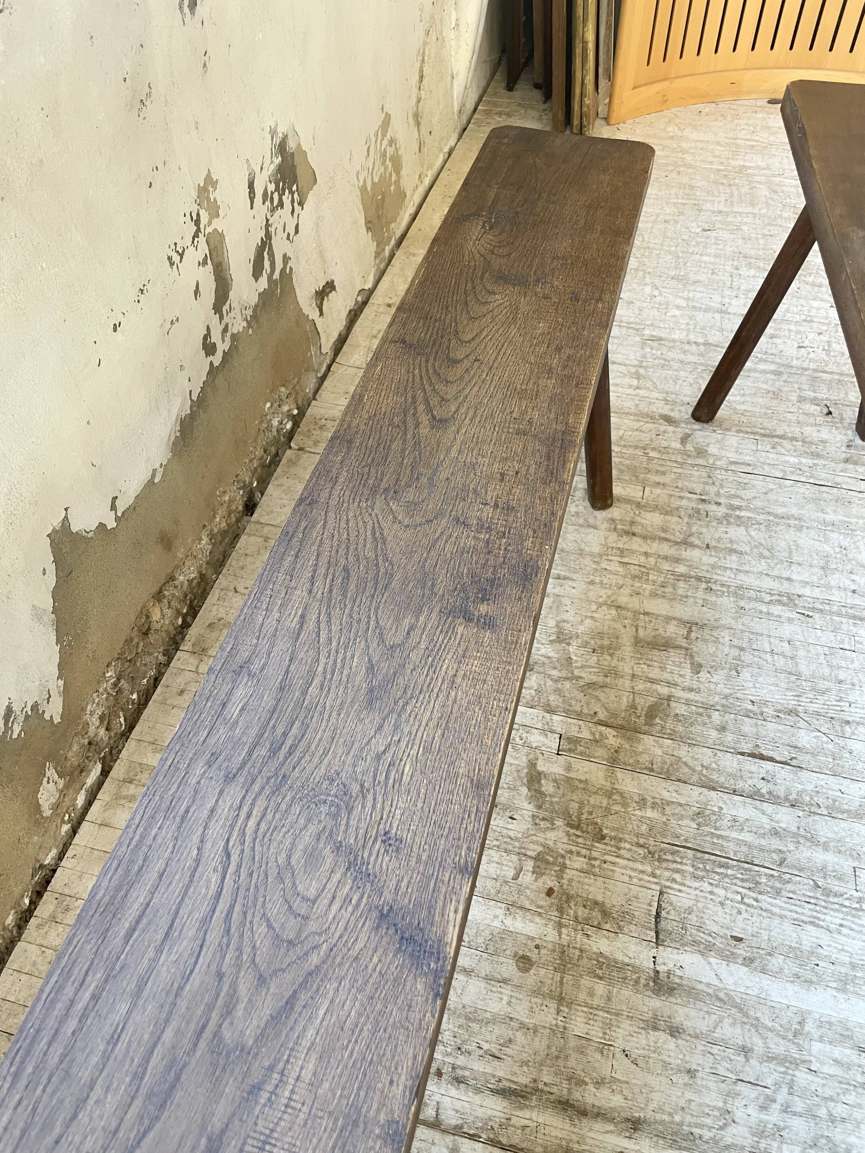 Pair of 3m solid oak farmhouse benches