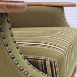 1970s, Danish highback armchair, wool, oak