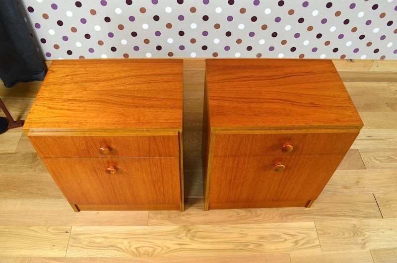 Pair of nightstands Vintage teak Scandinavian Design 1965