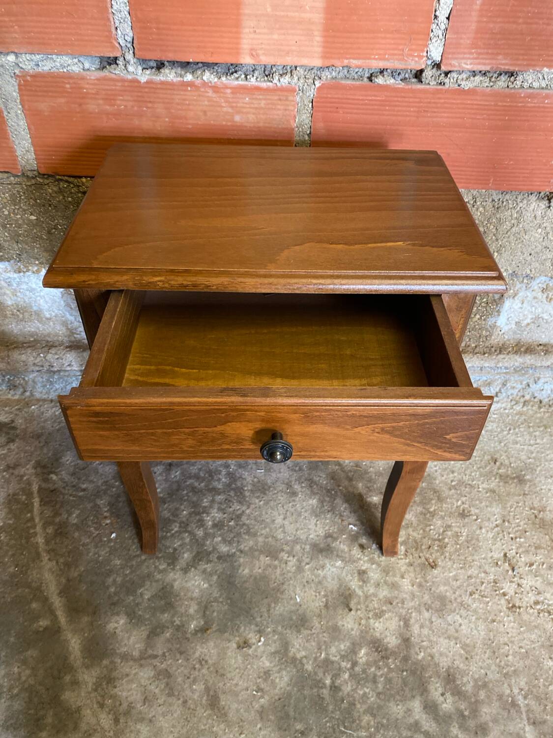 Chevet Table Nuit Style LOUIS XV Bois Tiroir + Case Vintage