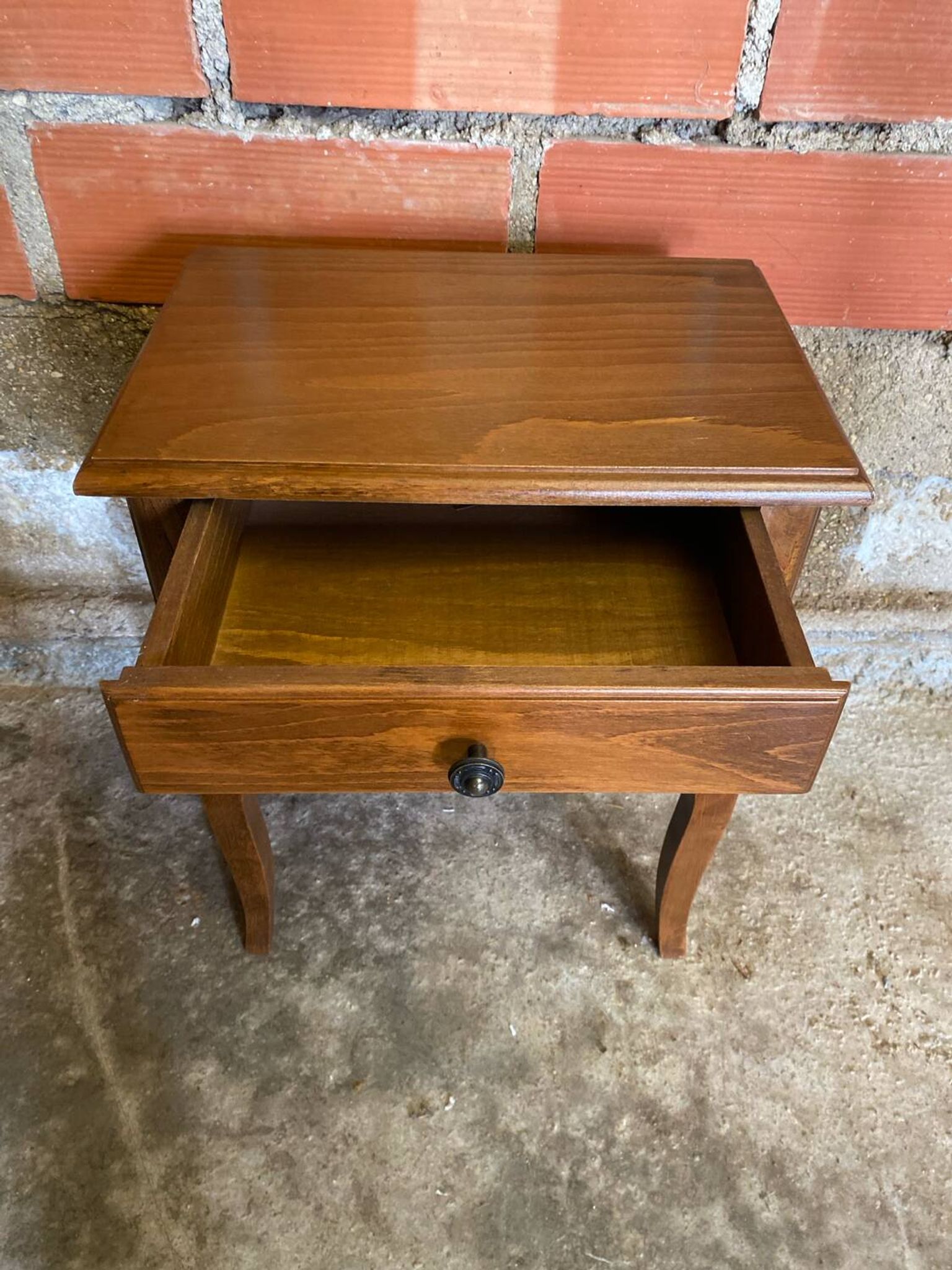 Louis XV Style Nightstand Table Wood Drawer + Vintage Case