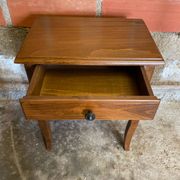 Louis XV Style Nightstand Table Wood Drawer + Vintage Case