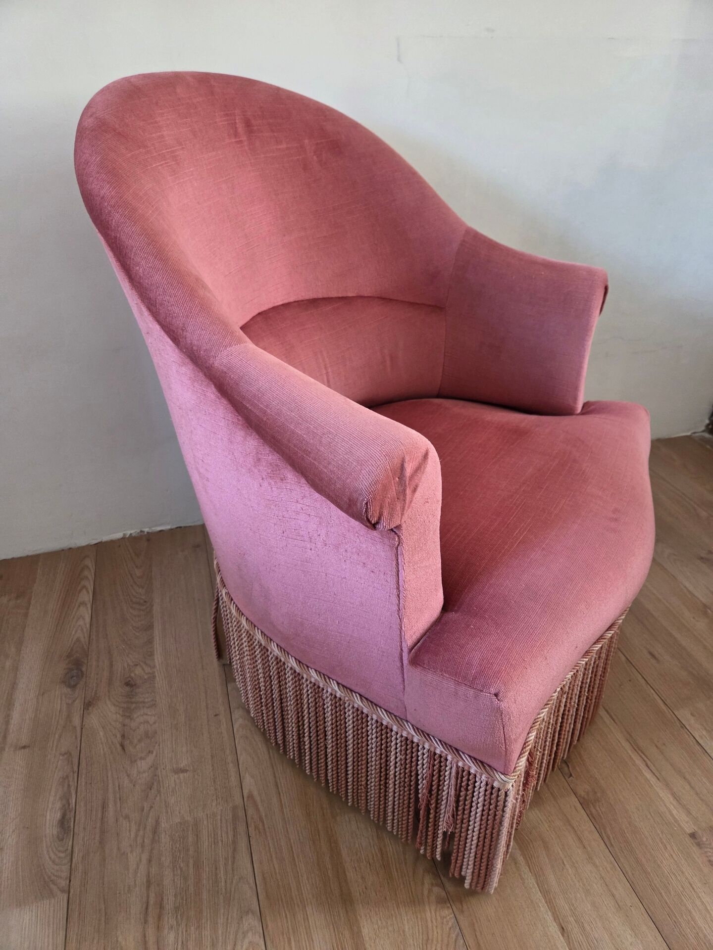 Fauteuil crapaud rose