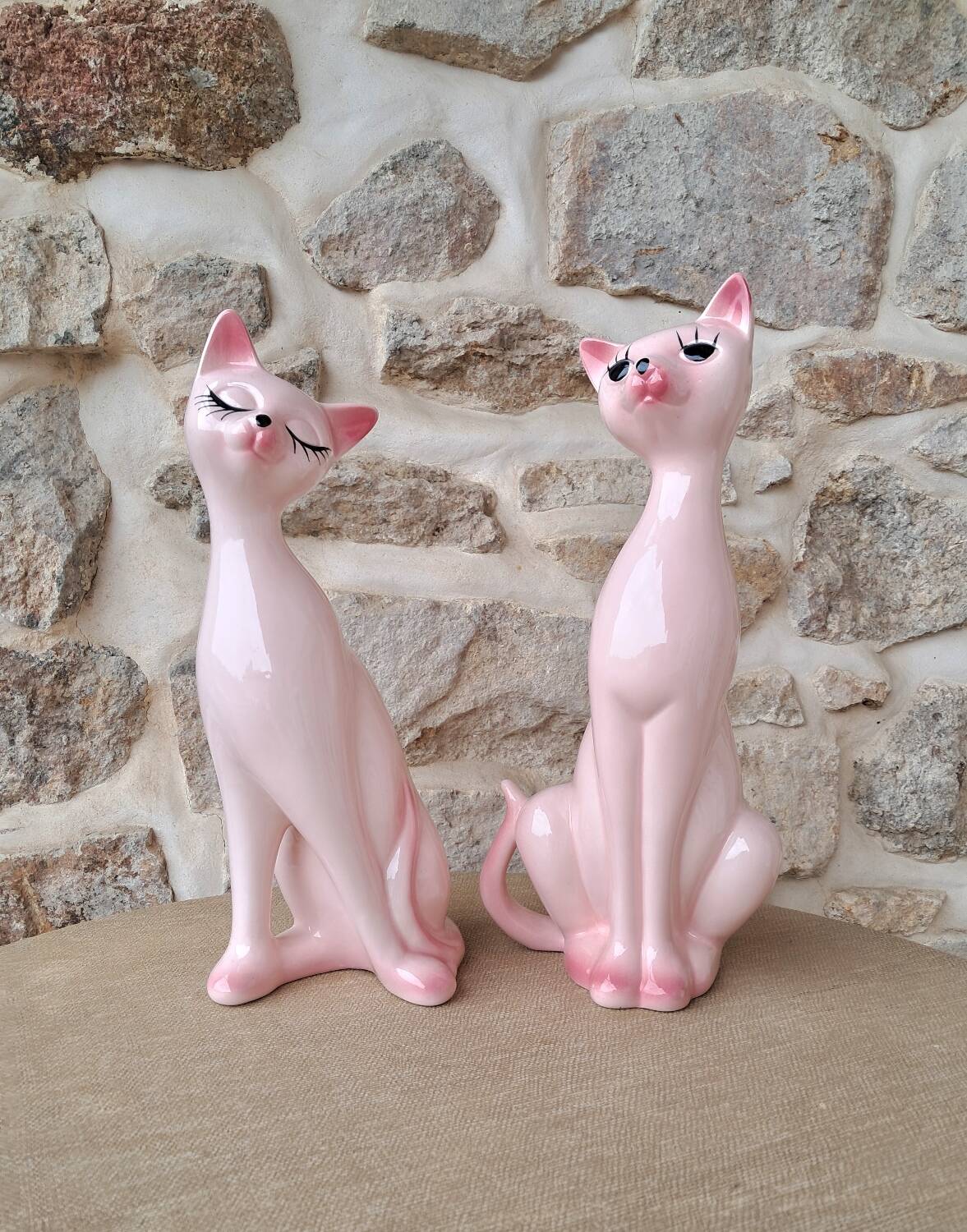 Vintage ceramic cat statue