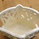 Openwork pot / letter holder in Art Nouveau ceramic