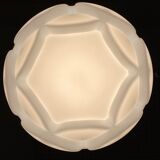 Large frosted glass pendant light by Peill and Putzler Seerose / Artichoke XL 1970