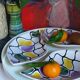 Three vintage free-form ceramic ravine dishes from the 1950s
