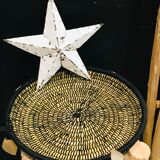 Berber ethnic basket casa black wool