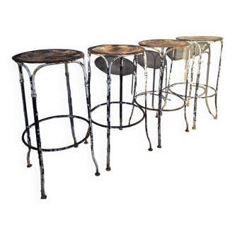 Wrought iron garden stool late 19th century