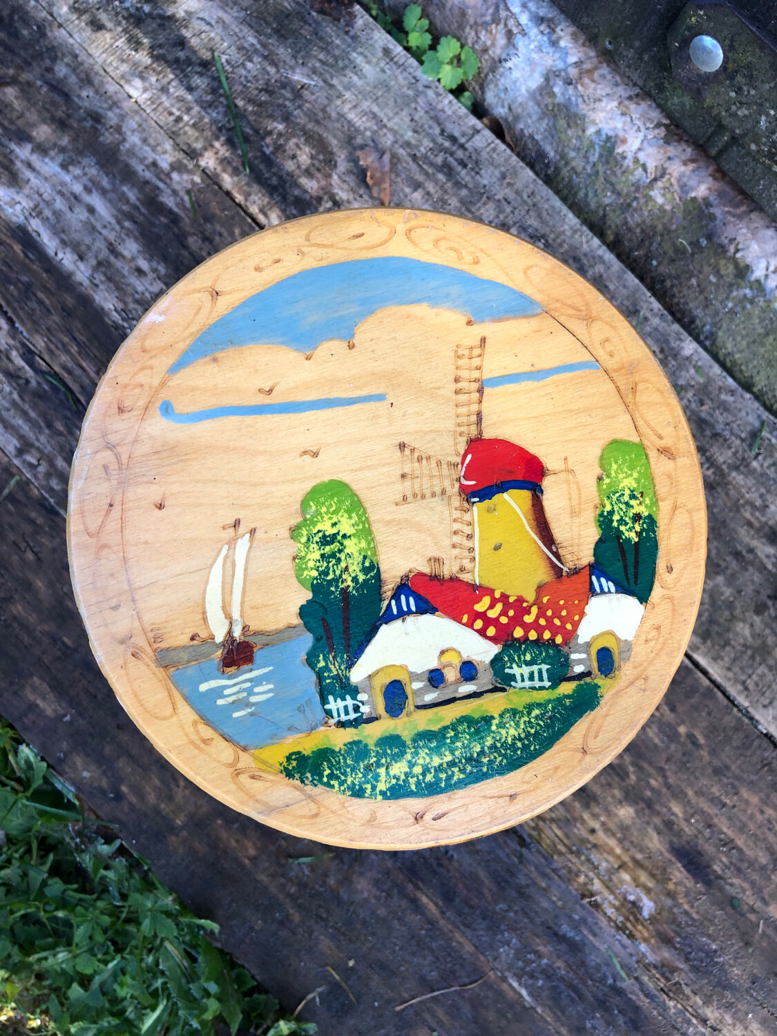 Decorated children's stool