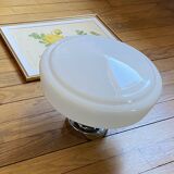 Opaline glass globe ceiling light, 30 cm, white glass, wall light with stainless steel fixings