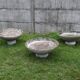 Series of three concrete planters design René Pechère edited by Eternit 1958