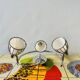 Vintage ceiling light with three adjustable spots in chrome metal