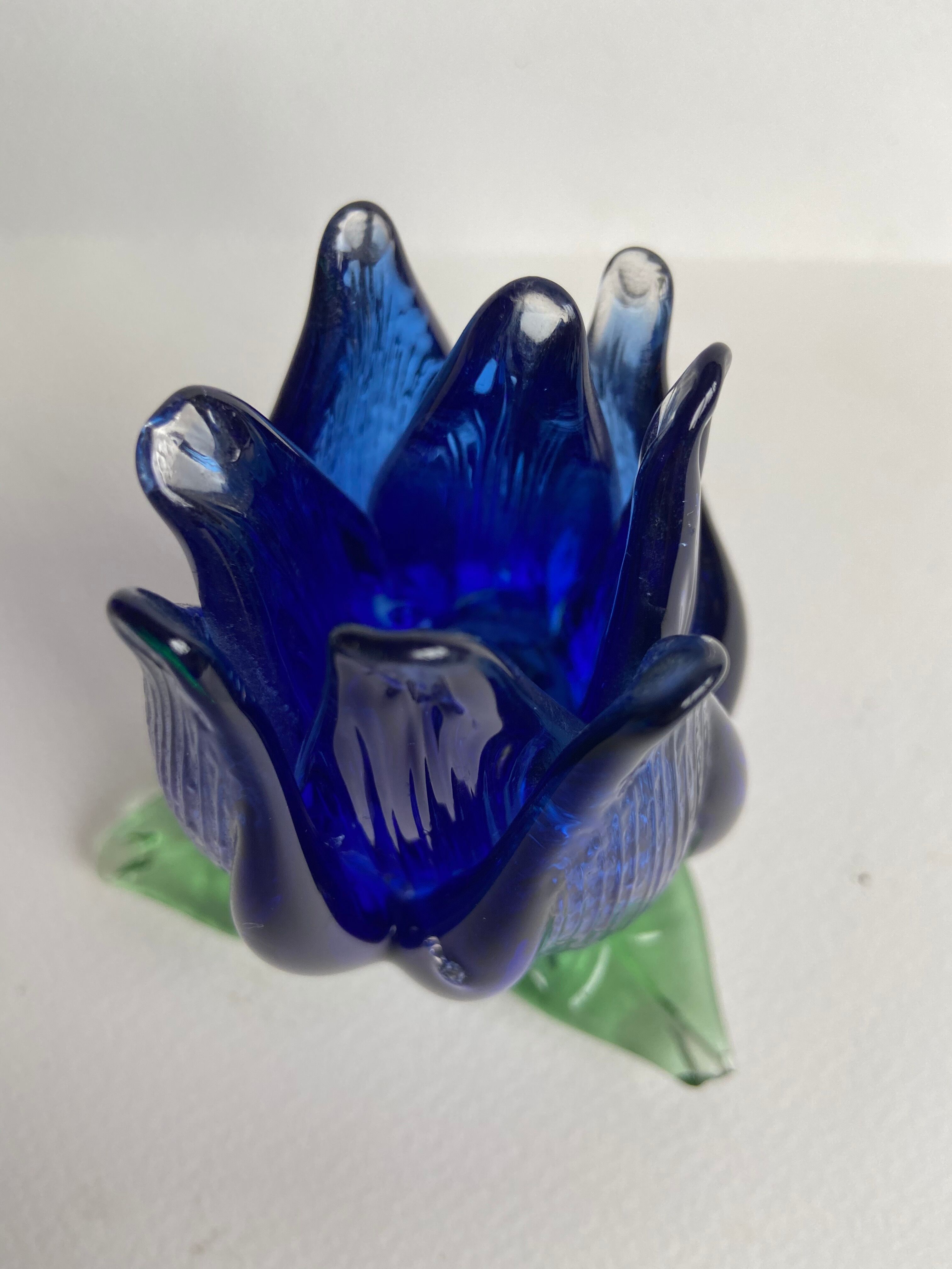Glass flower candlestick