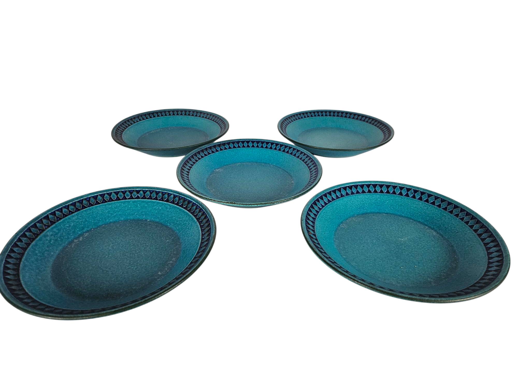 Ceramano - West-Germany - model Sapphire - 5 plates - ceramic - 1960's