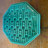 Antique DIGOIN Green Ceramic Trivet France