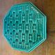 Antique DIGOIN Green Ceramic Trivet France