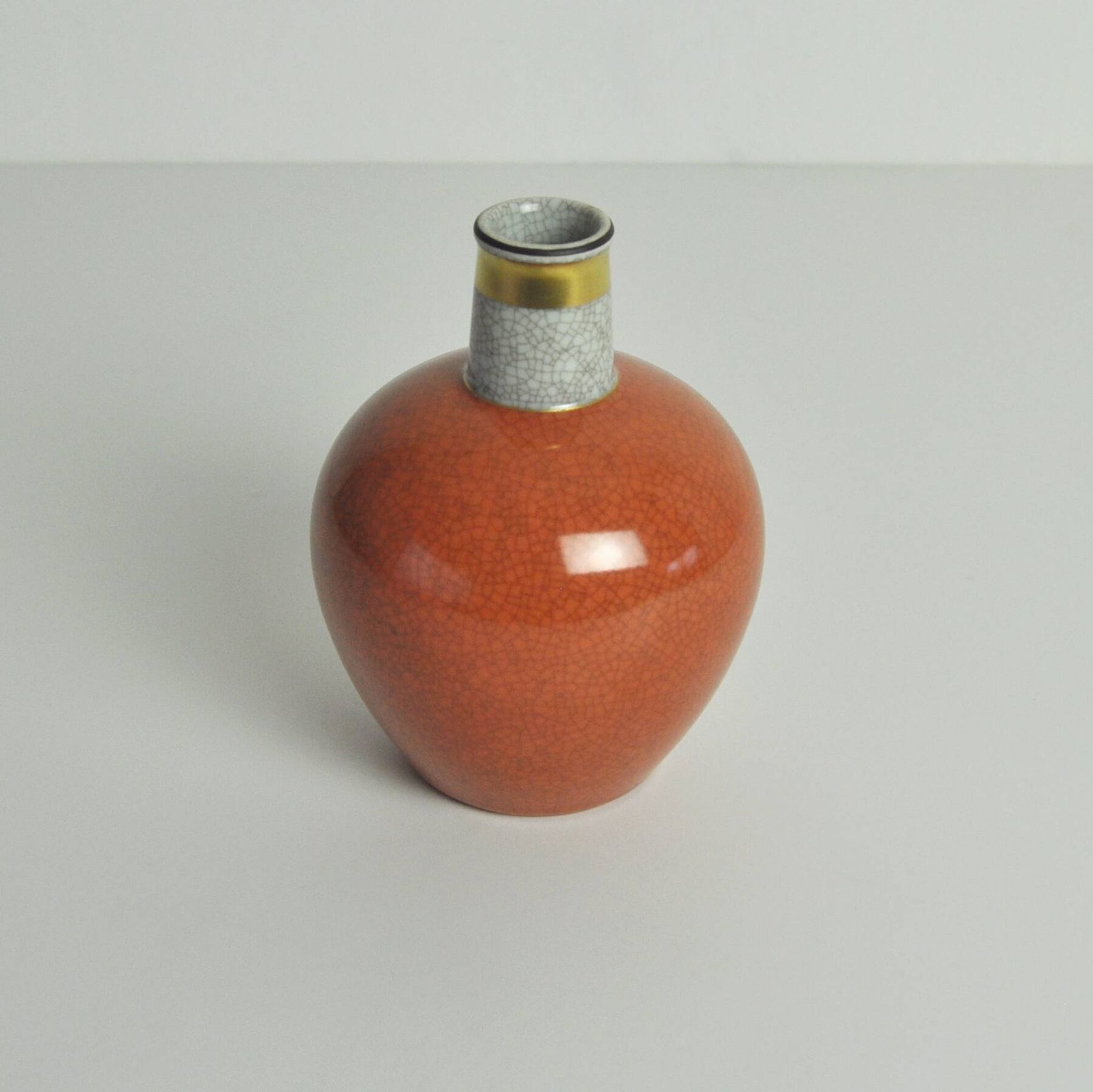Crackle glaze porcelain vase by Royal Copenhagen, Denmark 1950s