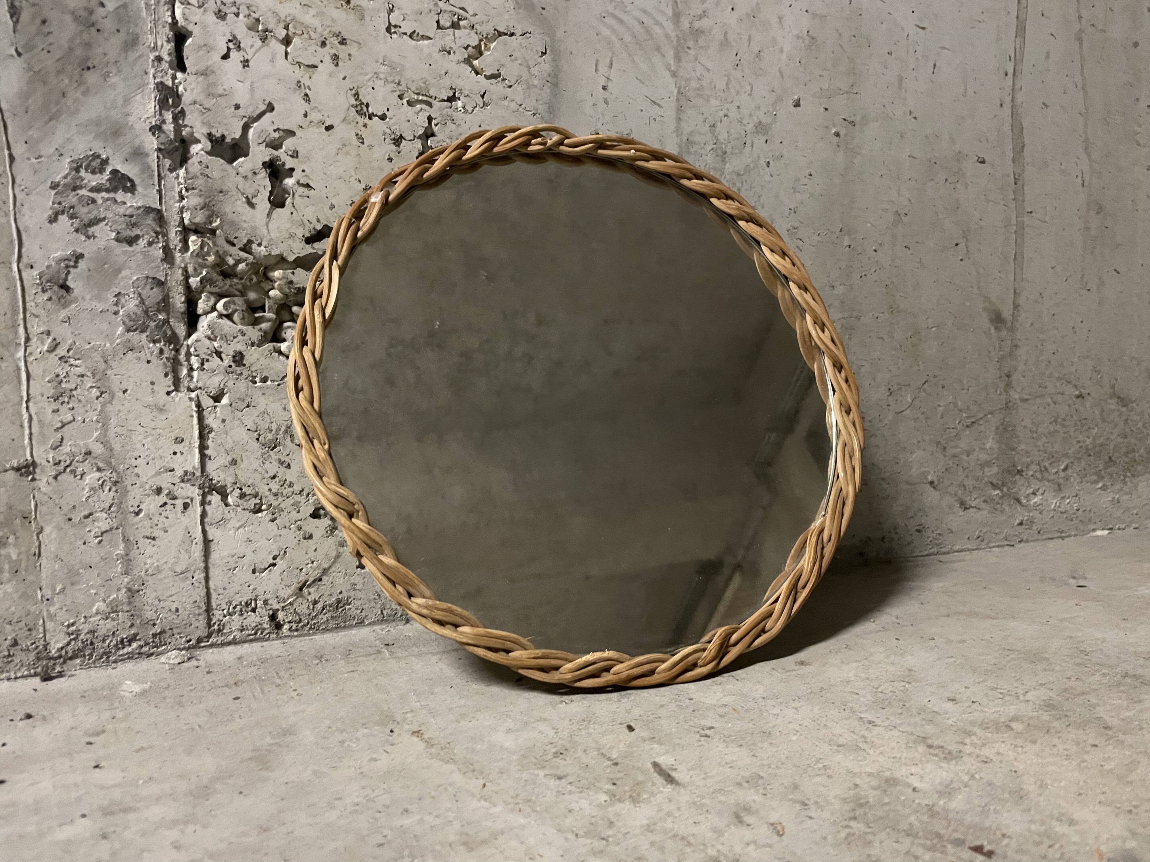 Wicker mirror from the 60s