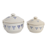 Set of 2 vintage ceramic terrines from Saint-Uze, Art Deco.