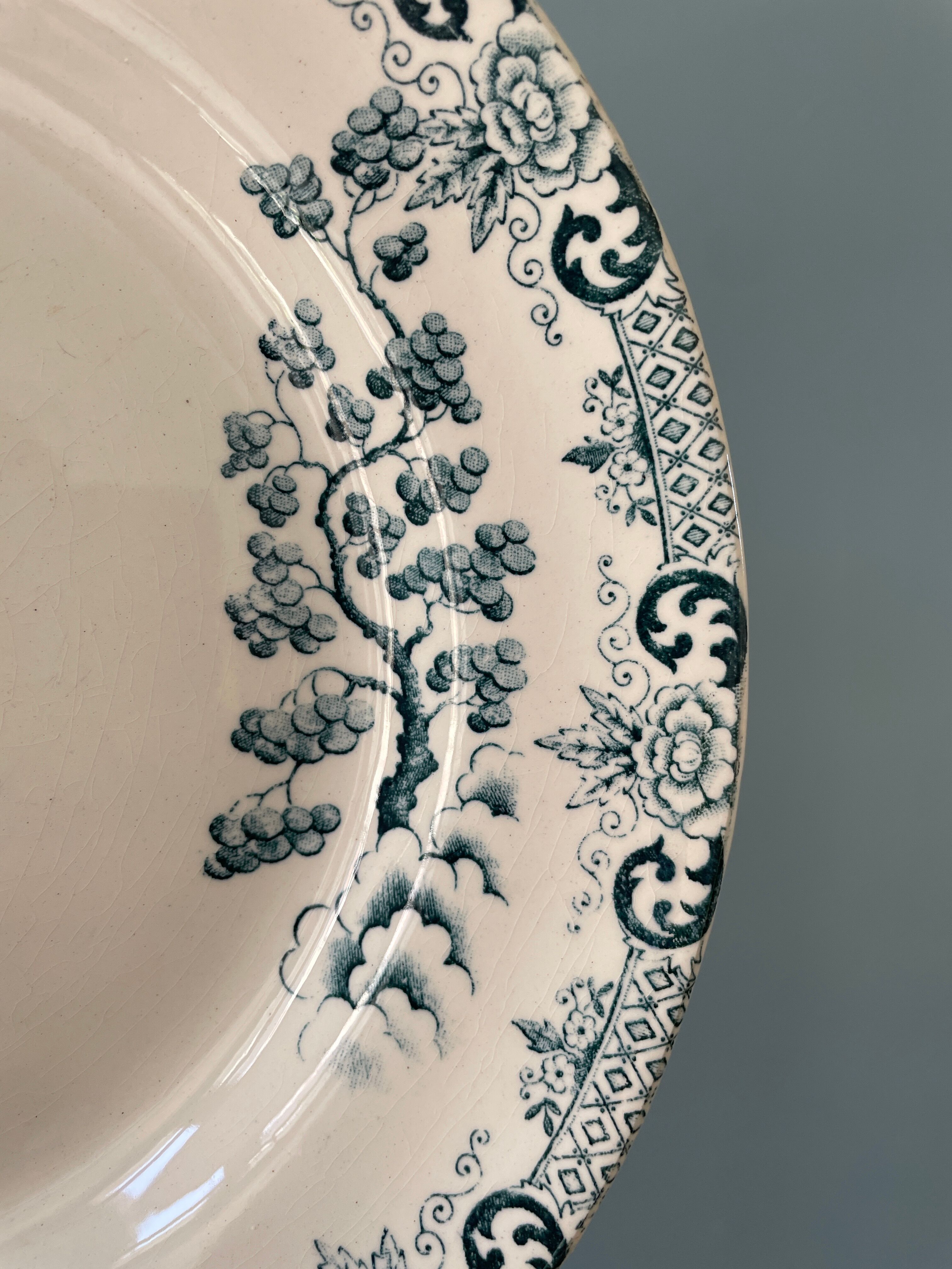 Set of 5 plates Terre De Fer Choisy Le Roi, model "Saigon"