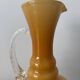 Vintage amber opaline vase retro mid-century glassware