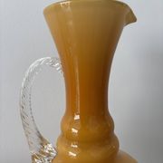 Vase en opaline vintage range ambré Verrerie rétro mid century