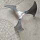 Round coffee table the Propeller (propeller) of Knut Hesterberg glass top and steel base