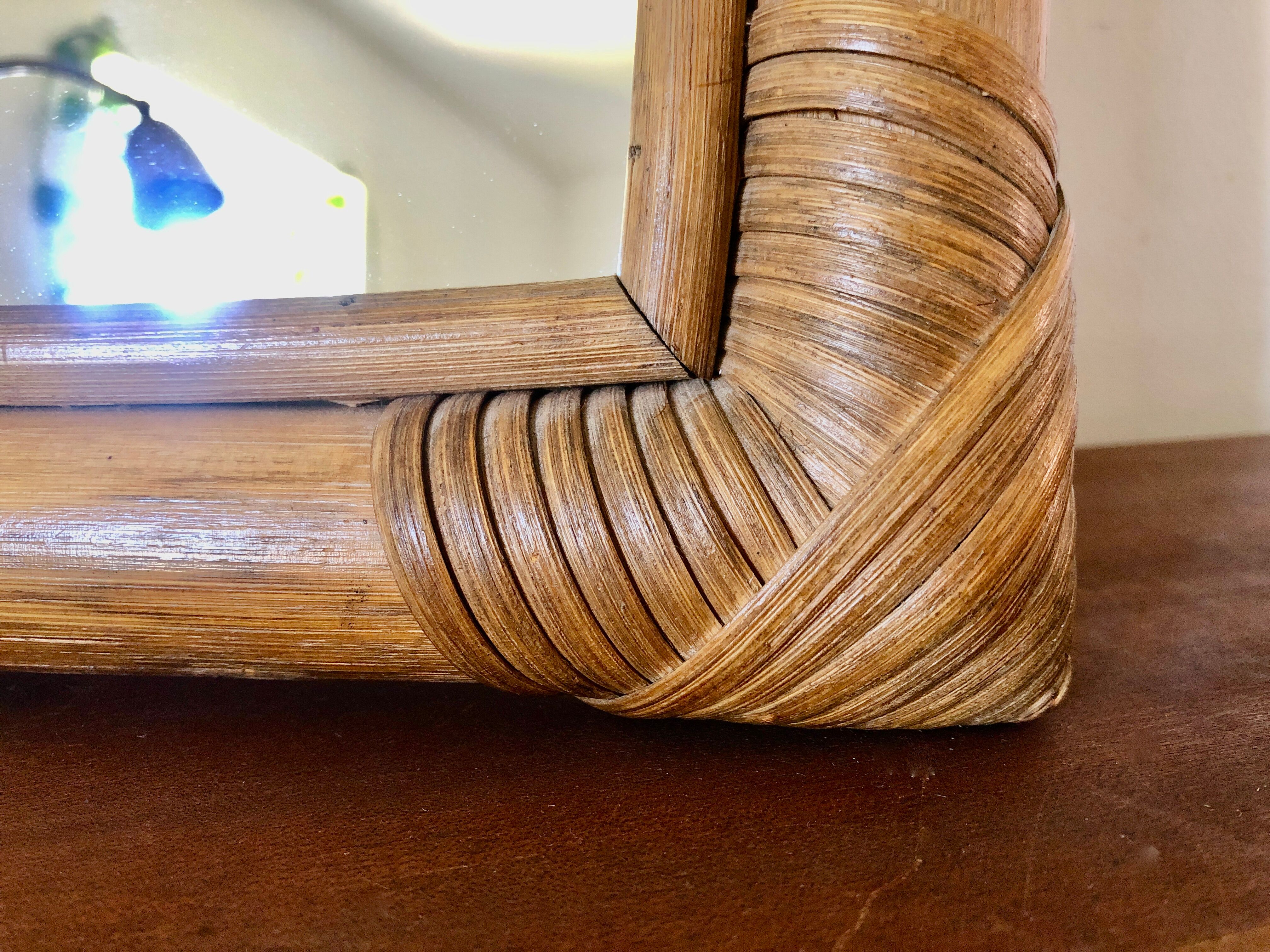 Curved bamboo mirror 1970