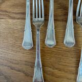 Set of 6 silver metal forks Apollo