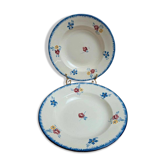 2 assiettes creuses vintage Digoin Sarreguemines Marie-Lou en terre de fer