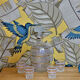 Digestive service in sandblasted glass - carafe and old glasses 50s