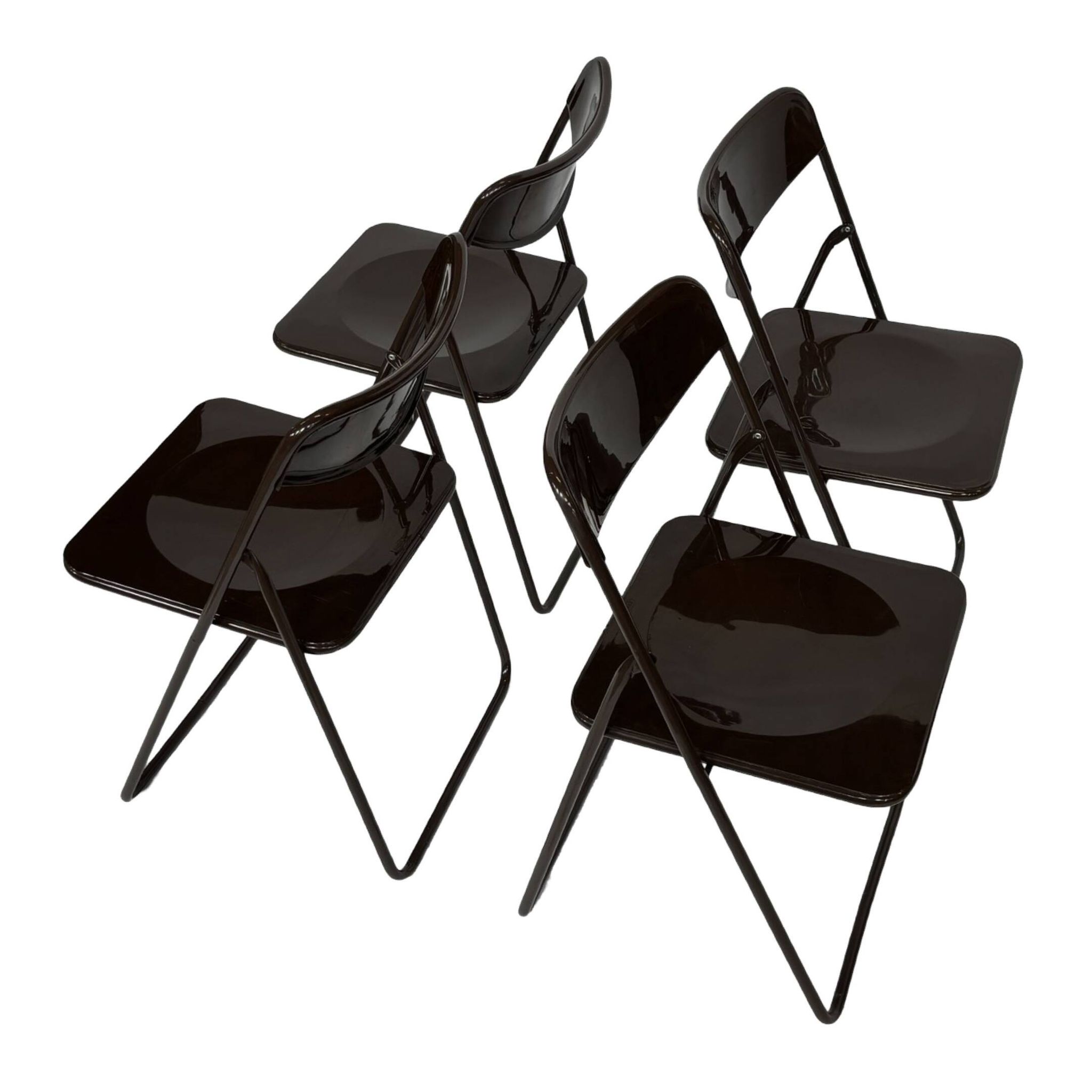 Vintage Ted Folding chairs Niels Gammelgaard for Ikea - Set of four - in Dark Brown