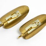 Two magical original Mid Century Modern bag brass wall lamps